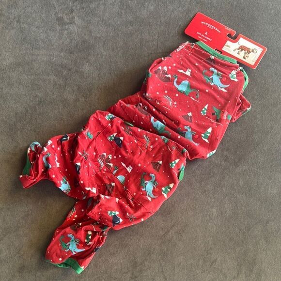 Wondershop Dog Holiday Christmas Red Dinosaur Pajamas Size L NEW - Picture 1 of 6
